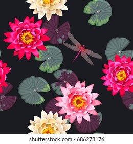 Seamless carps and lotus