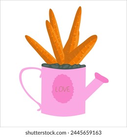 Seamless carrot bouquet pattern with hand drawn doodles.  Leica. Vegetable ingredient. 