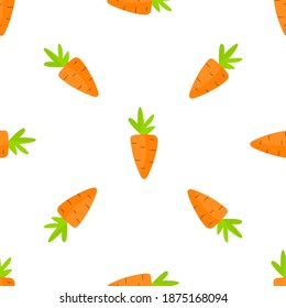 Patrón de zanahoria sin foco para banner, afiche, tarjeta, invitación y libro de recortes. EPS10 de ilustración vectorial
