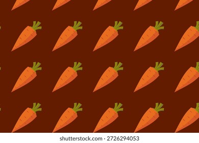 Patrón de zanahoria sin fisuras, linda ilustración vegetal, muestra disponible en el panel de muestras, fondo de repetición de alimentos