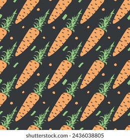 seamless carrot pattern. doodle illustration with carrot. pattern with carrot