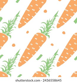 seamless carrot pattern. doodle illustration with carrot. pattern with carrot