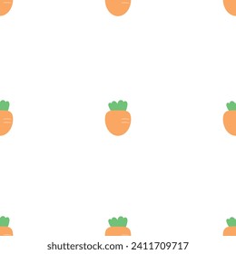 Seamless carrot pattern for fabric prints, textiles, gift wrapping paper. colorful vector for children, flat style