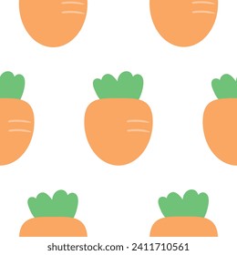 Patrón de zanahoria sin soldadura para impresiones de tela, textiles, papel de envoltura de regalo. vector colorido para niños, de estilo plano