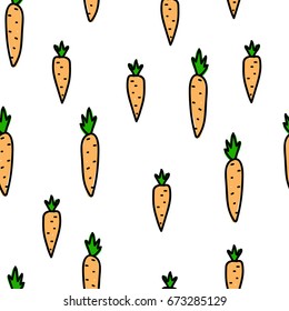 Seamless carrot pattern. Simple cute background for kitchen design.