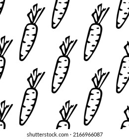 seamless carrot pattern. vector doodle illustration with carrot. pattern with carrot