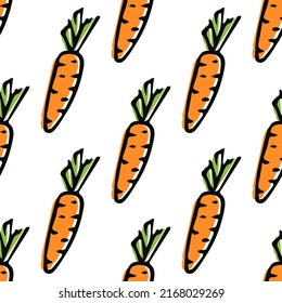 seamless carrot pattern. vector doodle illustration with carrot. pattern with carrot