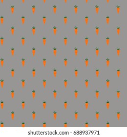 Seamless carrots pattern on a gray background