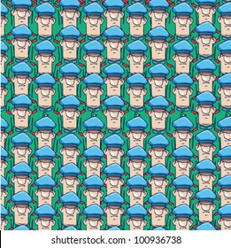 seamless cartoon army. vector soldiers