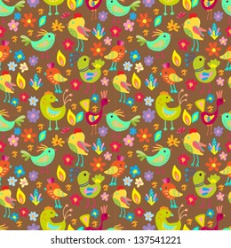 Seamless cartoon Background with color mermaid, Vector childish illustration