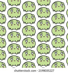 Seamless Cartoon  Bullfrog Pattern Background