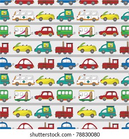 seamless cartoon car pattern