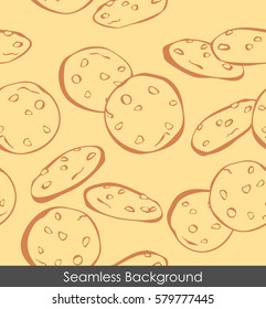 Seamless cartoon cookie pattern background
