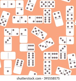 Seamless cartoon dominoes pattern. Vector illustration