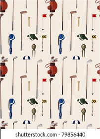 seamless cartoon golf game pattern