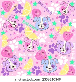 seamless cartoon graphic with fruits