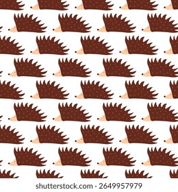 Seamless cartoon hedgehog pattern. print for children and baby designs