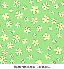 Seamless cartoon hilarious background with daisies