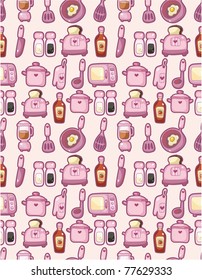 seamless cartoon kitchen pattern