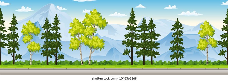 Seamless cartoon nature background.