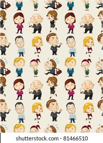 seamless cartoon office worker pattern