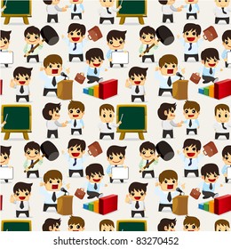 seamless cartoon office worker pattern