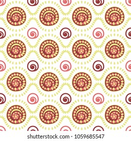 Seamless cartoon pattern. Celtic illustration. Fairytale background. Spiral elements