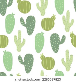 Seamless cartoon patterns cactus background. Designs used for newborn apparel, textiles, and background wallpaper