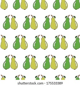 seamless cartoon pears pattern