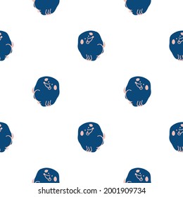  Seamless cartoon pet dog doodle pattern. Whimsical minimal 2 tone gender neutral color. Kids nursery wallpaper or whimsical character fashion all over print.