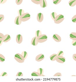 Seamless Cartoon Pistachio Pattern. Editable Vector Illustration. EPS 10. 