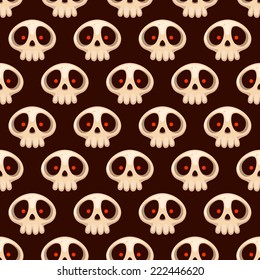 Seamless cartoon skulls pattern