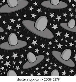Seamless cartoon space pattern.