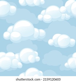 Nahtlose Cartoon stilisierte Wolken Textur. Nahtloser Himmel mit Mustern