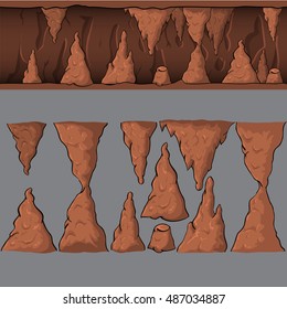 Seamless cartoon vector cave