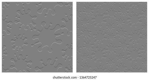 Seamless of carved abstract pattern on gray surface. Flat design vector illustration.