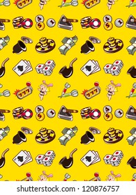 seamless Casino pattern,cartoon vector illustration