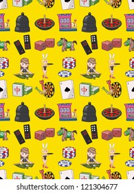 seamless casino pattern,cartoon vector illustration