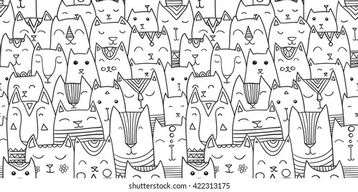 Seamless cat pattern