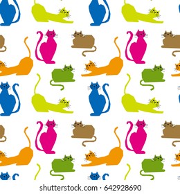 seamless cat pattern 