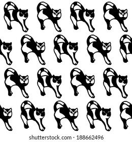 Seamless Cat Pattern (vector)
