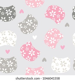 seamless cat pattern vector illustration