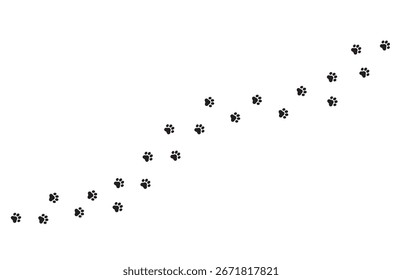 Seamless Cat Paw Print Path