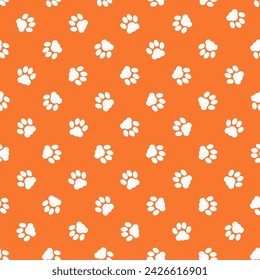 Seamless cat paw print pattern. Perfect for backgrounds, textiles, and pet-themed designs. Vector illustration suitable for posters, cards, and digital projects.