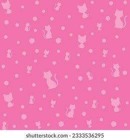 Seamless Cat Textured Background Vector Design.
