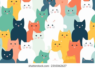 nahtlose Katze, Vektorgrafik-Hintergrund 3