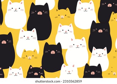 seamless cat vector illustration background 4