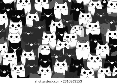 seamless cat vector illustration background 5