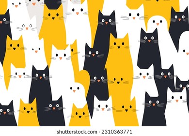 seamless cat vector illustration background 9