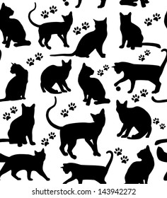 Seamless cats background.